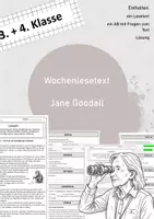 Vorschau - Arbeitsblätter - Wochenlesen - Jane Goodall - Deckblatt