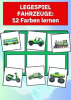 Vorschau - Arbeitsblätter - Farben lernen mit Fahrzeugen – farbenfrohes Legespiel für Kindergarten & Vorschule - Deckblatt