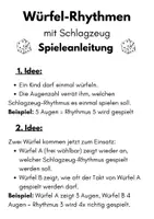Vorschau - Arbeitsblätter - Schlagzeug-Übungen für Kinder: Würfel-Rhythmen + Anleitung - Seite 1