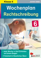 Vorschau - Stationenlernen - Wochenplan Rechtschreibung Klasse 6 | Silbentrennung, Doppelkonsonanten, Dehnungs-h, Groß- und Kleinschreibung | Deutsch Sekundarstufe I Klasse 6 Lösungen - Deckblatt