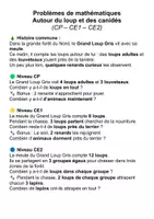 Aperçu - Feuilles d'exercices - Problèmes sur le loup pour le cycle 2 (activité multi niveaux) - Page de couverture