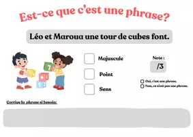 Aperçu - Apprentissages en autonomie - Est-ce que c’est une phrase? - Page 1