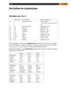 Vorschau - Arbeitsblätter - Die Zahlen im Lateinunterricht (Detaillierte Übersicht, Übung, Lösungen) - Seite 1