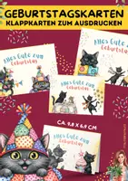 Vorschau - Mal- und Bastelvorlagen - Geburtstagskarten Katzenmotive zum Ausdrucken (Klasse 1–5) - Deckblatt