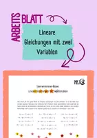 Vorschau - Arbeitsblätter - Sternenhimmelrätsel - Lineare Gleichungen in zwei Variablen lösen - Deckblatt