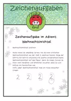 Vorschau - Arbeitsblätter - Zeichenaufgabe im Advent: Weihnachtswichtel - Deckblatt