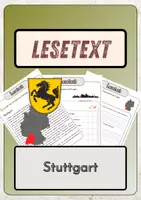 Vorschau - Arbeitsblätter - Leseverständnis (Leseverstehen) - Stuttgart + Lösungen mit didaktischer Reserve und Wortspeicher - Deckblatt