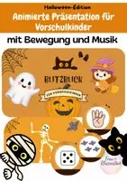 Vorschau - Präsentationen/Tafelbilder - Animierte Präsentation Blitzblick Halloween für Vorschulkinder - Deckblatt