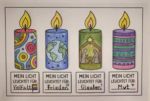 Vorschau - Arbeitsblätter - Kerzen - mein Licht leuchtet für... - Deckblatt