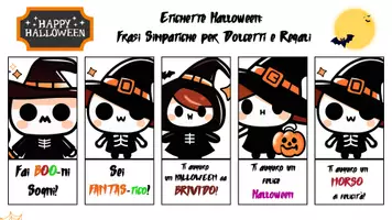anteprima - Etichette / Segnalibri - Halloween Kit Completo:Etichette+orologi - Pagina 1