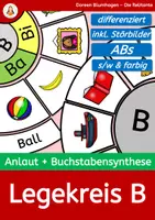 Vorschau - Mal- und Bastelvorlagen - Differenzierter Legekreis B – Anlaut & Buchstabensynthese (Wortanfang) • mit Störbildern • 2 ABs • farbig & s/w - Deckblatt
