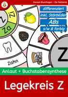 Vorschau - Arbeitsblätter - Differenzierter Legekreis Z – Anlaut & Buchstabensynthese (Wortanfang) • mit Störbildern • 2 ABs • farbig & s/w - Deckblatt