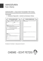 Vorschau - Arbeitsblätter - Löslichkeit von Aminosäuren in Wasser - Protokoll / Arbeitsblatt - Deckblatt