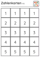 Vorschau - Spiele - Zahlenkarten 1 -10, Spielkarten mit Zahlen - Seite 1