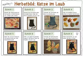 Vorschau - Mal- und Bastelvorlagen - HERBST / Katze im Laub / Kunst - Seite 2