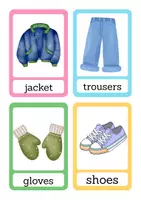 Vorschau - Bildkarten - 16 Kleidungsstücke Bildkarten Englisch Clothes - Seite 1