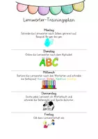 Vorschau - Arbeitsblätter - Lernwörtertrainingsplan Klasse 3 - Deckblatt