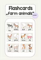Vorschau - Präsentationen/Tafelbilder - farm animals: flashcards/Bildkarten - word and picture - Deckblatt