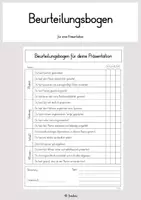 Vorschau - Präsentationen/Tafelbilder - Beurteilungsbogen (Vortrag bewerten) - Deckblatt
