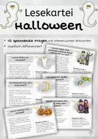 Vorschau - Stundenentwürfe - Lesekartei - Spannende Fragen und interessante Antworten - Halloween - Deckblatt