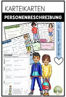 Vorschau - Arbeitsblätter - Steckbrief & Karteikarten Personenbeschreibung – Übung & Schularbeit (Deutsch Grundschule) - Deckblatt