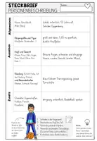 Vorschau - Arbeitsblätter - Steckbrief & Karteikarten Personenbeschreibung – Übung & Schularbeit (Deutsch Grundschule) - Seite 3