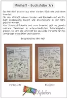 Vorschau - Arbeitsblätter - Buchstabe X x - Miniheft - Faltheft - Buchstabeneinführung - Seite 1