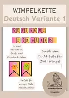 Vorschau - Anderer Materialtyp - Wimpelkette Deutsch KLEIN Variante 1 Gross und Kleinschreibung - Deckblatt