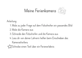 Vorschau - Mal- und Bastelvorlagen - Meine Ferienkamera - Bastelanleitung und Material - Seite 1