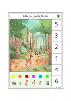 Vorschau - Stationenlernen - 🌳 Waldtiere zählen Klammerkarten ZR 1-7 Ziffern & Würfelbilder - Seite 1