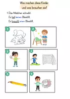 Vorschau - Arbeitsblätter - Verb brauchen + Akkusativ - DaF - Deckblatt