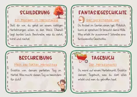 Vorschau - Arbeitsblätter - Kreatives Schreiben im Herbst – differenzierte Schreibkartei für Klasse 3. bis 6. Jahrgangsstufe - Seite 1