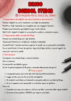 anteprima - Materiale di supporto/inclusione - SCHOOL ITEMS+COLOURS BINGO - Pagina 1