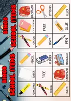 anteprima - Materiale di supporto/inclusione - SCHOOL ITEMS+COLOURS BINGO - Pagina di copertina