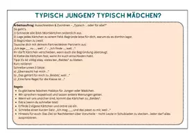 Vorschau - Mal- und Bastelvorlagen - Rollenbilder: Typisch Jungen, Typisch Mädchen - oder beides? - Seite 1
