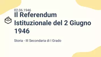 anteprima - Presentazioni / Lavagne - Il Referendum Istituzionale del 2 Giugno 1946: Un'Analisi Storica - Pagina 1