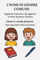 anteprima - Piani di lezione - Articoli e aggettivi nei nomi comuni: piano di lezione - Pagina di copertina