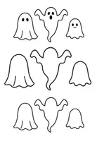Vorschau - Mal- und Bastelvorlagen - Halloween Bastelidee/Kunstidee – Aufklappbare Halloween Tür mit lustigen Motiven - Seite 2