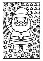 Vorschau - Mal- und Bastelvorlagen - Weihnachten Pop Art Ausmalbilder (Kunst Vertretung) - Seite 1