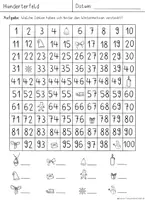 Vorschau - Arbeitsblätter - Orientierung im Hunderterfeld, Weihnachtsedition, Einführung Hunderterfeld / Hundertertafel, Zahlenraum bis 100 - Seite 1