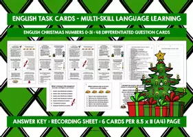 Vorschau - Stationenlernen - ENGLISCH CHRISTMAS: Weihnachten Zahlen 0-31 | 48 Differenzierte Aufgabenkarten | Lösungen | A1 - Seite 1