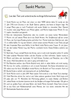 Vorschau - Arbeitsblätter - Sankt Martin (St. Martin) Arbeitsblätter mit Fragen + Lösungen Lesetext Wortspeicher didaktische Reserve - Seite 3