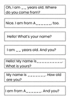 Vorschau - Arbeitsblätter - Hello! What’s your Name.. First conversation - Seite 1
