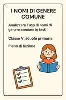 anteprima - Piani di lezione - I nomi di genere comune nei testi: piano di lezione - Pagina di copertina