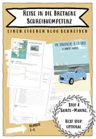 Vorschau - Stundenentwürfe - Urlaub in der Bretagne - Teil 4 der Einheit - Blogpost schreiben - Deckblatt