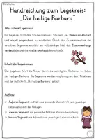 Vorschau - Mal- und Bastelvorlagen - Heilige Barbara LEGEKREIS Klasse 1-2 Religion - Seite 1