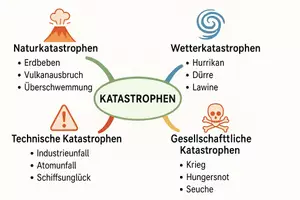 Vorschau - Arbeitsblätter - AB mit Fragen zum Thema "Katastrophen" + Lösungsblatt + Mindmap + Infografik - Seite 2