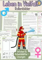 Vorschau - Arbeitsblätter - Leben in Vielfalt Rollenbilder Sachunterricht Grundschule - Deckblatt