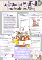Vorschau - Arbeitsblätter - Leben in Vielfalt Demokratie im Alltag Sachunterricht Grundschule - Deckblatt