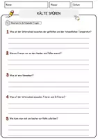 Vorschau - Arbeitsblätter - Kälte spüren Arbeitsblätter mit Fragen + Lösungen Deutsch DaZ AB - Seite 3
